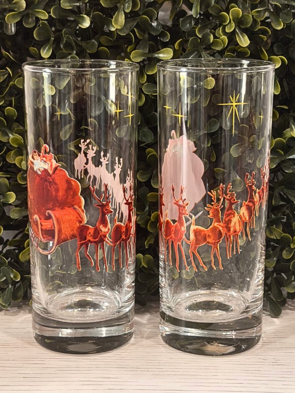 Set of 2 Christmas Buswell Tom Collins Miracle Cocktail Kingdom 12 Oz Glasses
